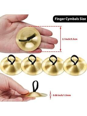 6 Pairs 2.1" Brass Finger Cymbals (Zills / Zills Set)  Belly Dancing